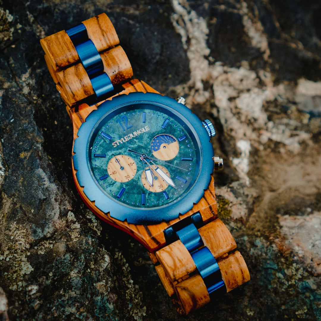 Zebrano Holz Uhr MÃ¤nner Holz Holzkern Uhr Mann Gareth (Zebrano