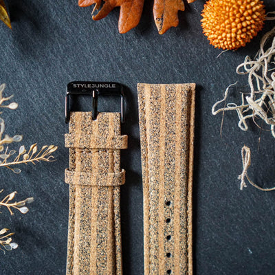 Uhrenarmband Bruno | 23mm Vegan (Kork/Schwarz)